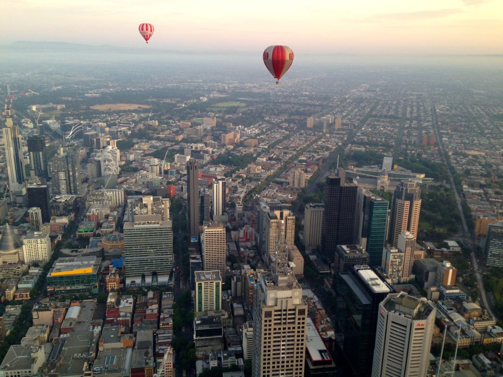 View Melbourne from a hot air balloon ride