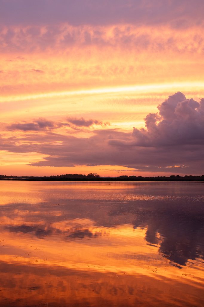 sunset reflection in Virginia Beach