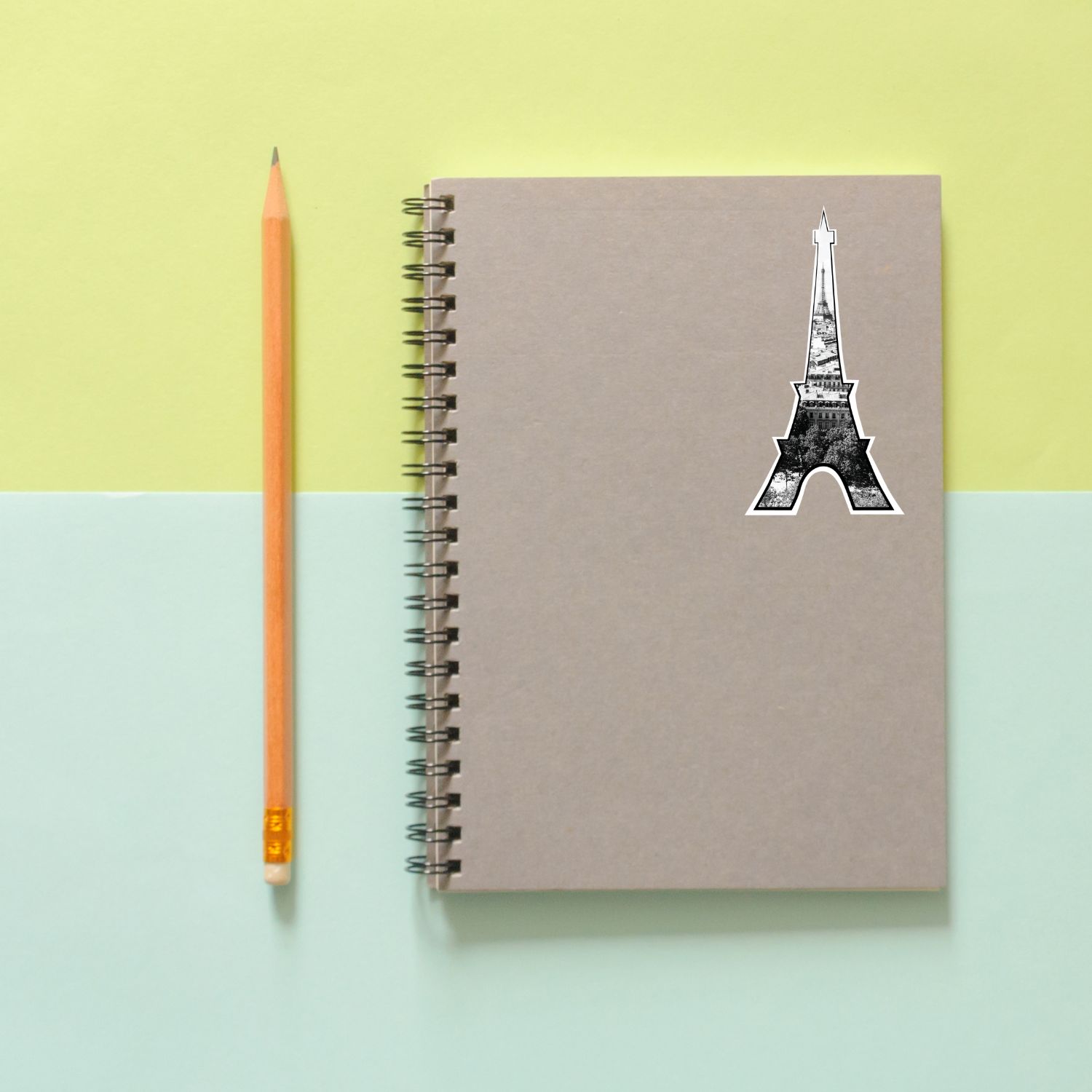 Parisian Stickers with Black and White Photo - Image 2