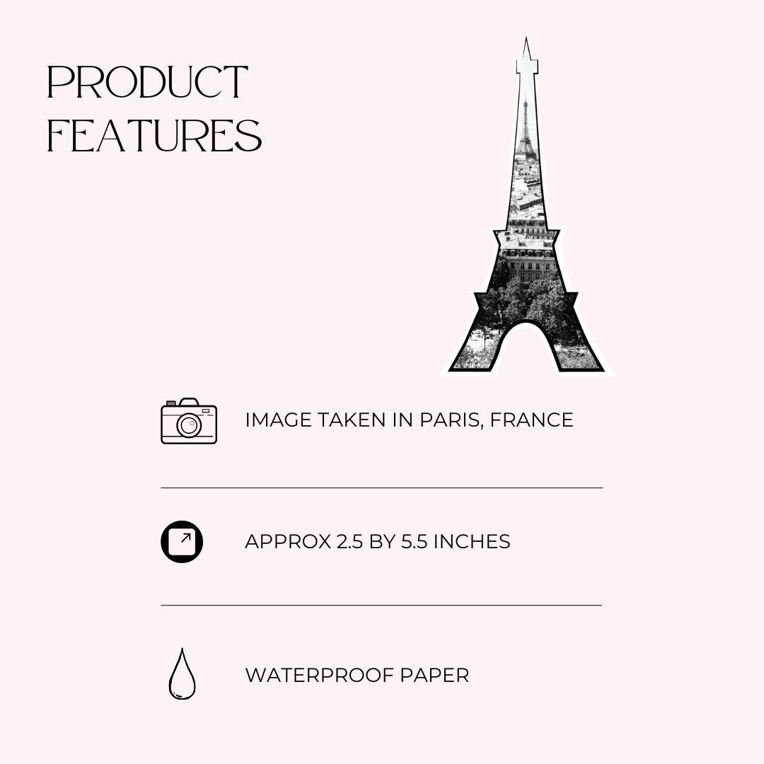 Parisian Stickers with Black and White Photo - Image 3