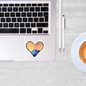 travel stickers scrapbook embellishment on laptop