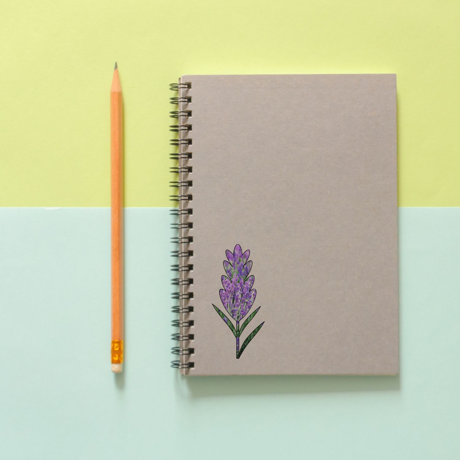 lavender photos sticker on notebook