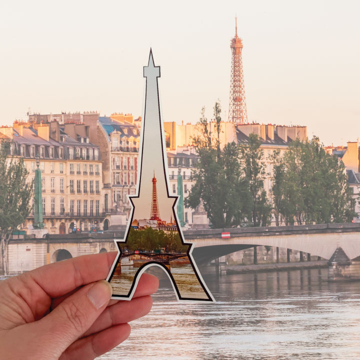 Eiffel Tower stickers on Paris photo
