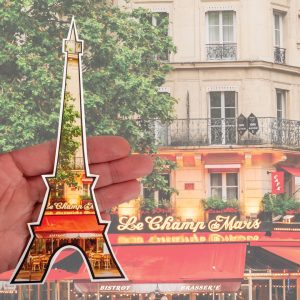 Paris cafe photos with Eiffel Tower sticker