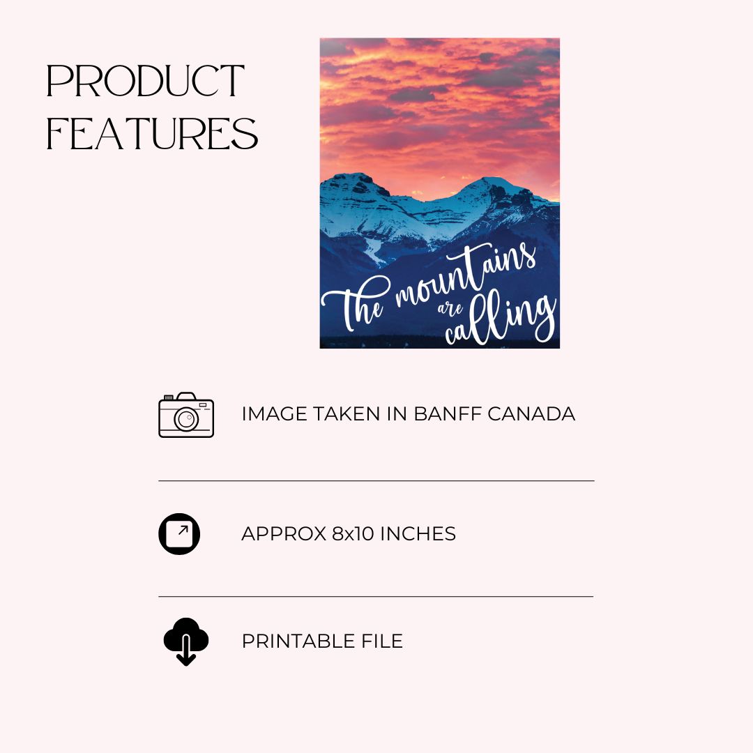 Printable Mountain Photos with Travel Quote - Image 2