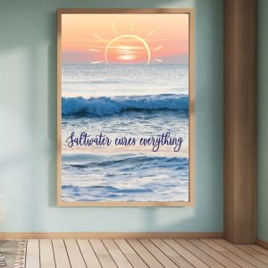 beach picture printable in frame on wall