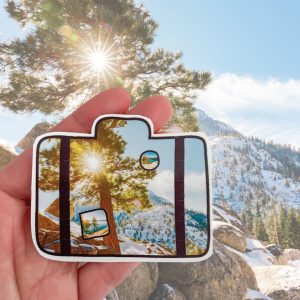 travel bag stickers on lake Tahoe photo
