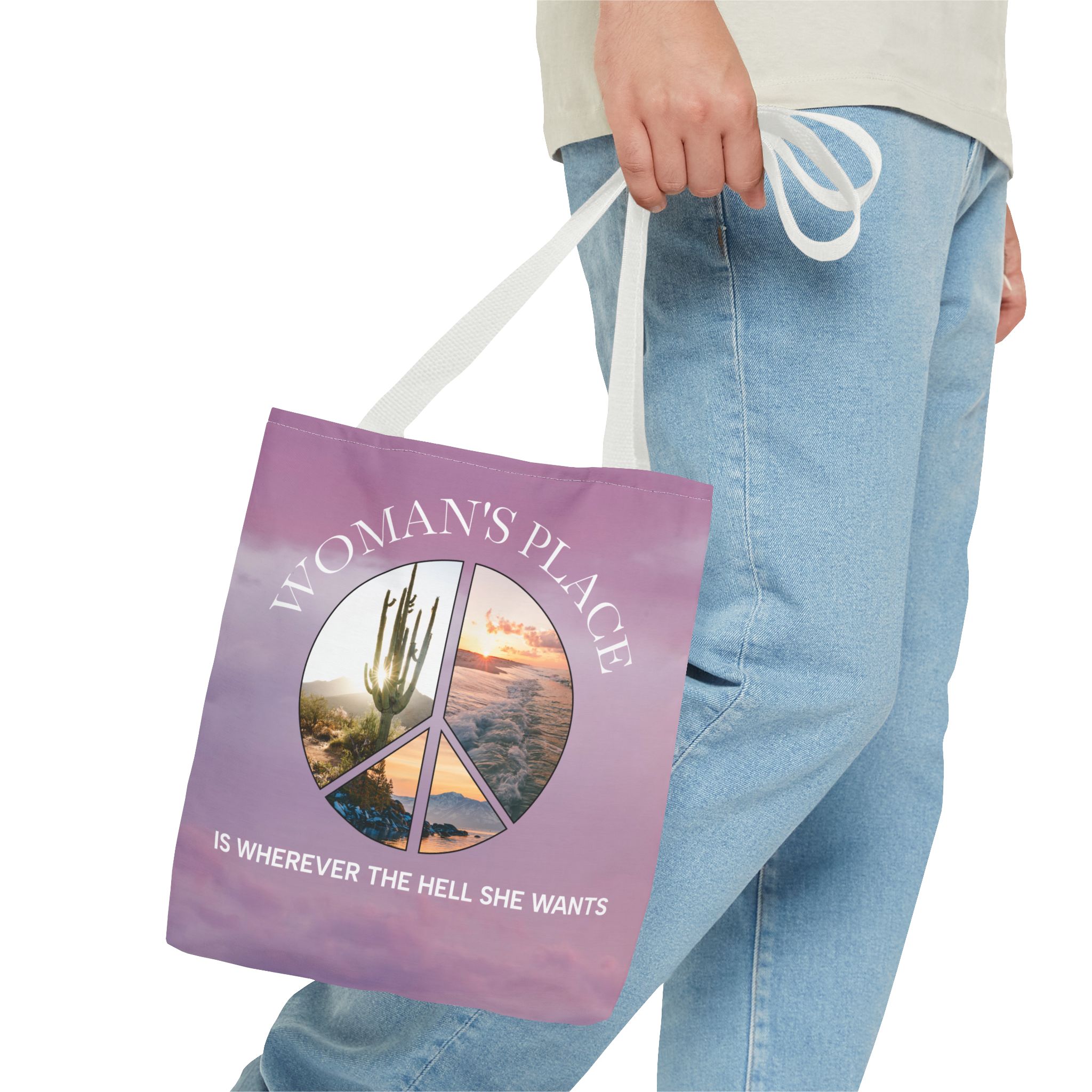 Travel Tote Bag with Feminist Quote - Image 11