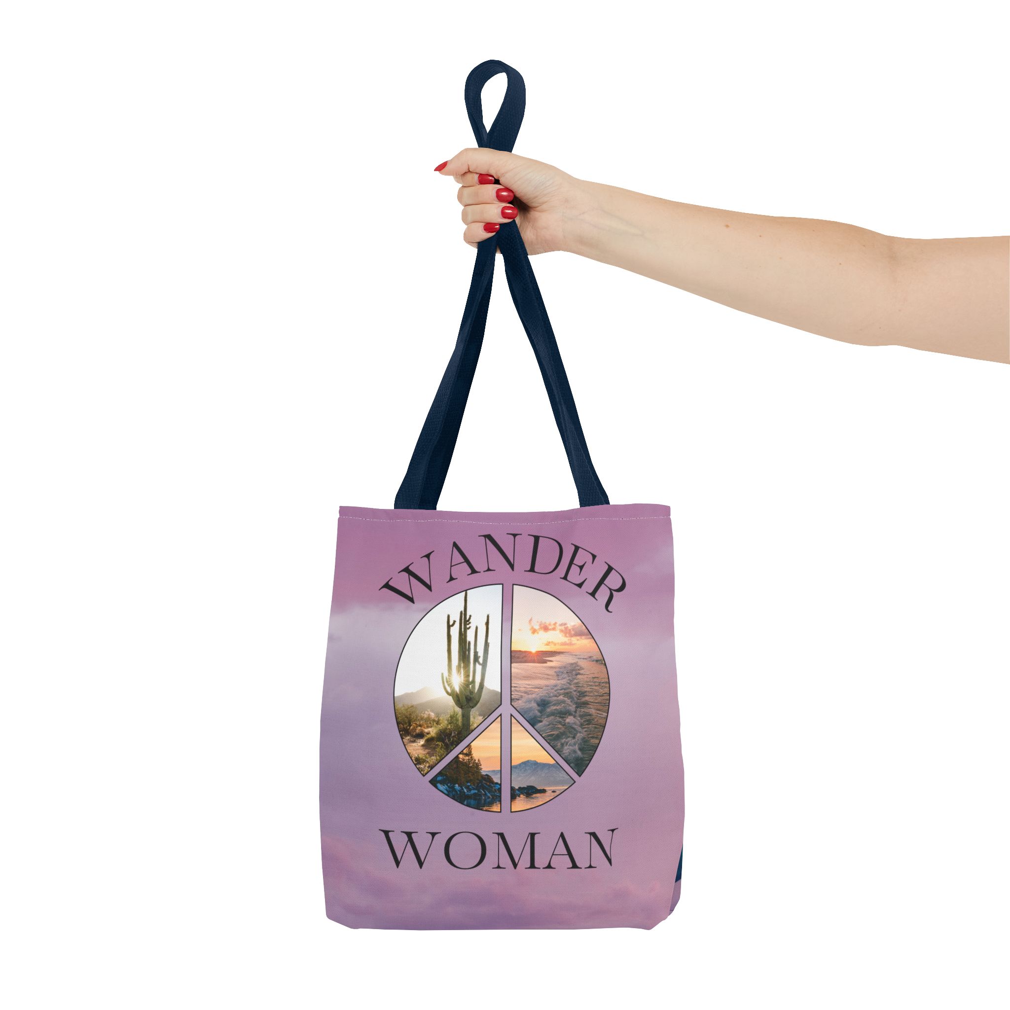 Wander Woman Tote Bag with Peace Sign - Image 20