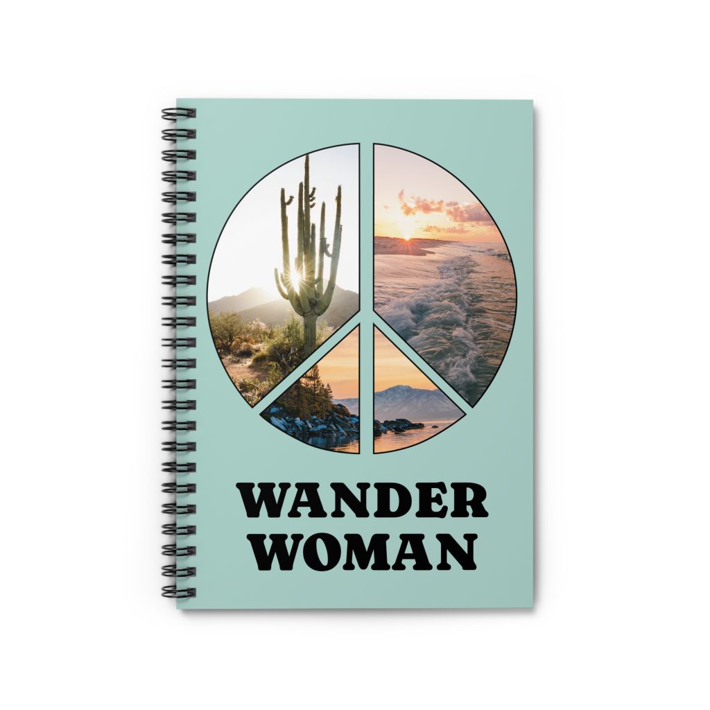 Travel Journal with Peace Sign Made from Travel Photography