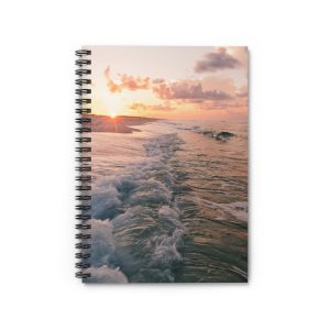 Spiral Notebook with Beach Sunrise Photo