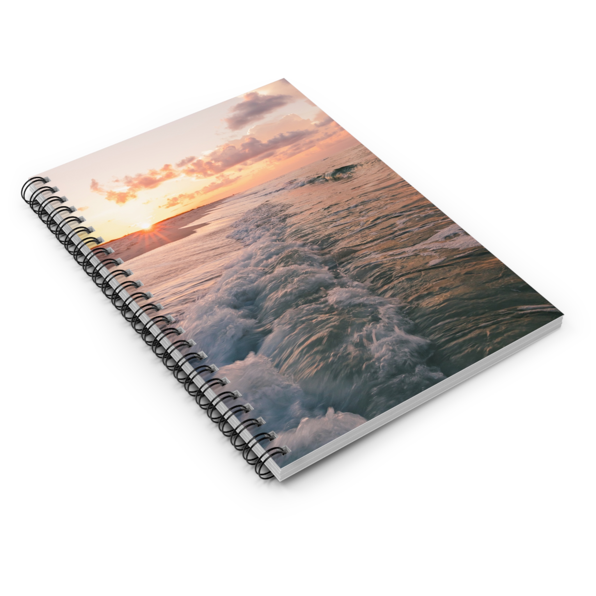 Spiral Notebook with Beach Sunrise Photo - Image 3