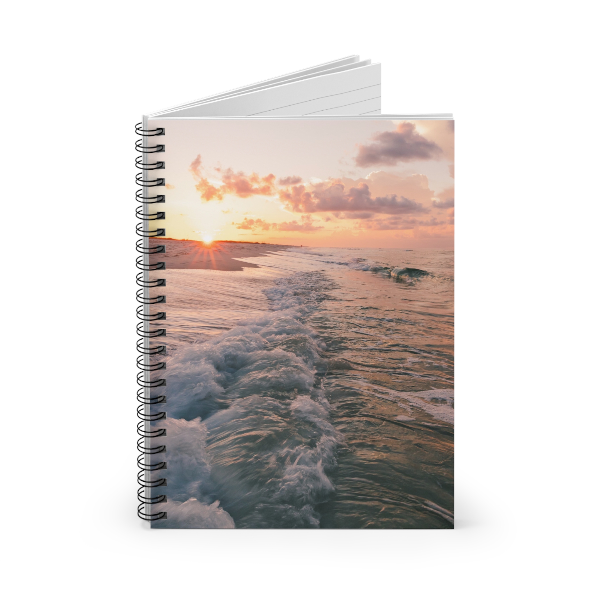 Spiral Notebook with Beach Sunrise Photo - Image 2