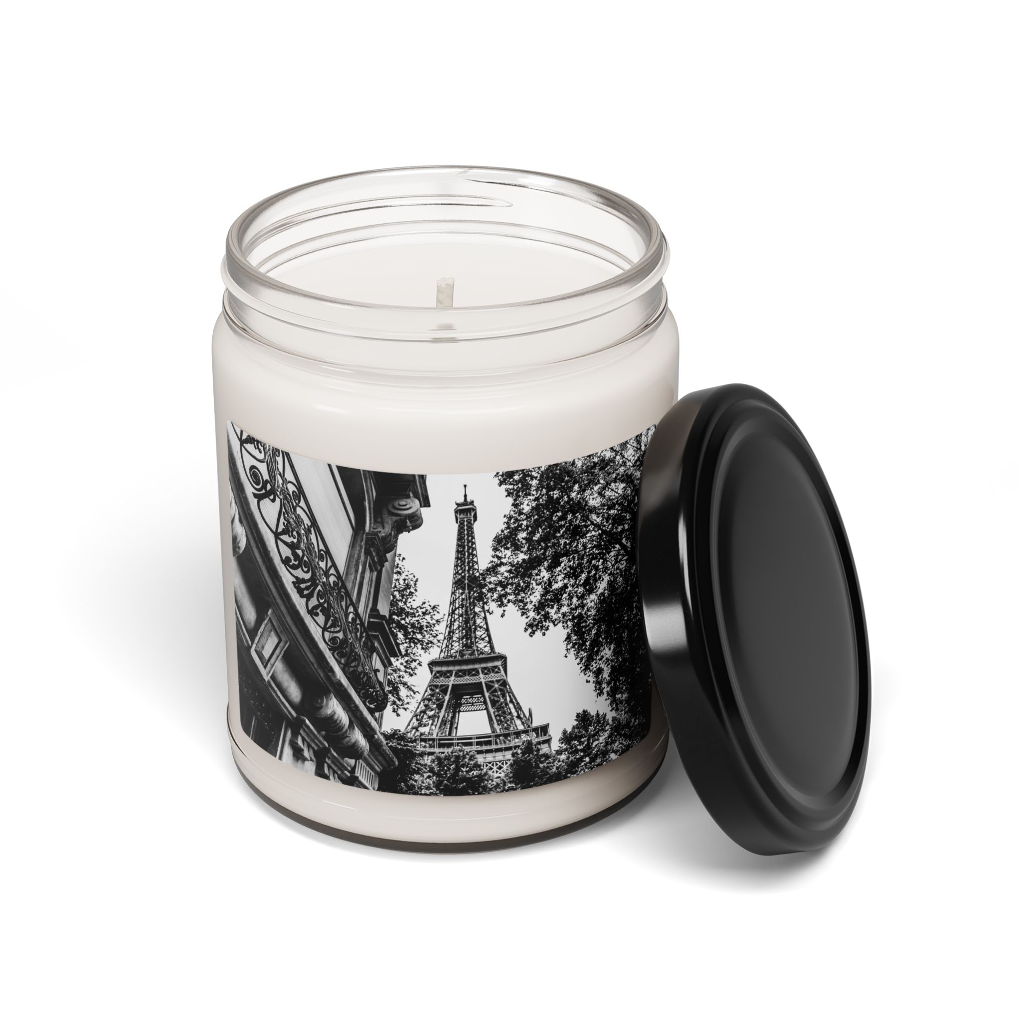 Scented Soy Candle with Paris Photo in Black and White - Image 22