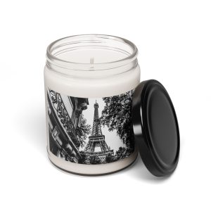 Scented Soy Candle with Paris Photo in Black and White