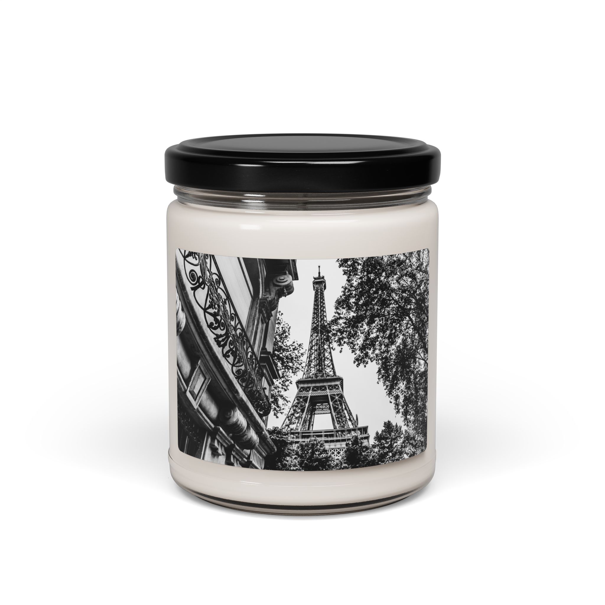 Scented Soy Candle with Paris Photo in Black and White - Image 29