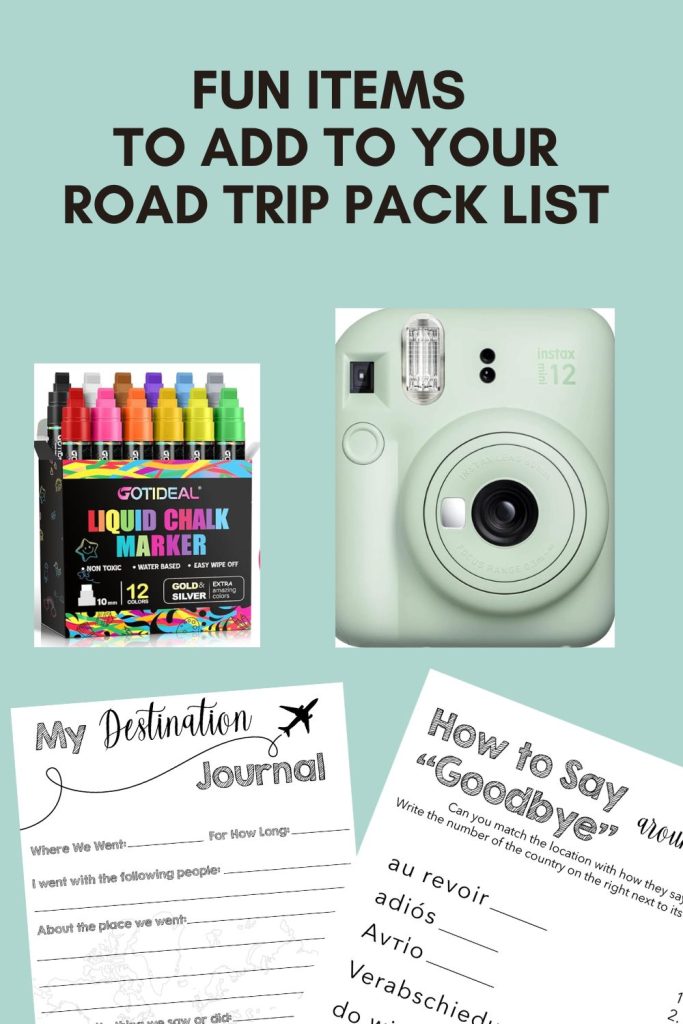 fun items for your road trip pack list