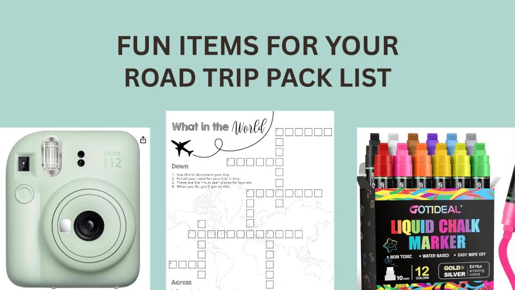 fun items for your road trip pack list